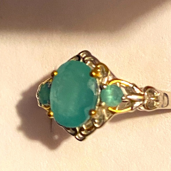 Grandidierite in Vermeil YG and Platinum over St-Silver Size 9- 2.15 ctw - Picture 3 of 6